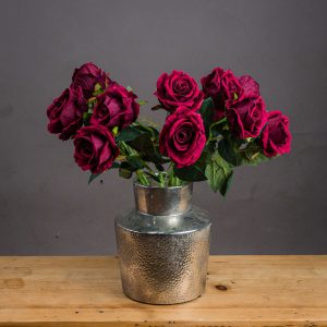 Beautiful deep red rose artificial flower stems