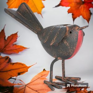 Rocky The Robin metal decorative Robin ornament for indoor or outdoor use